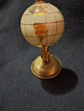 Semi Precious Gemstone brass Inlay Mini Desk Globe 6" tall